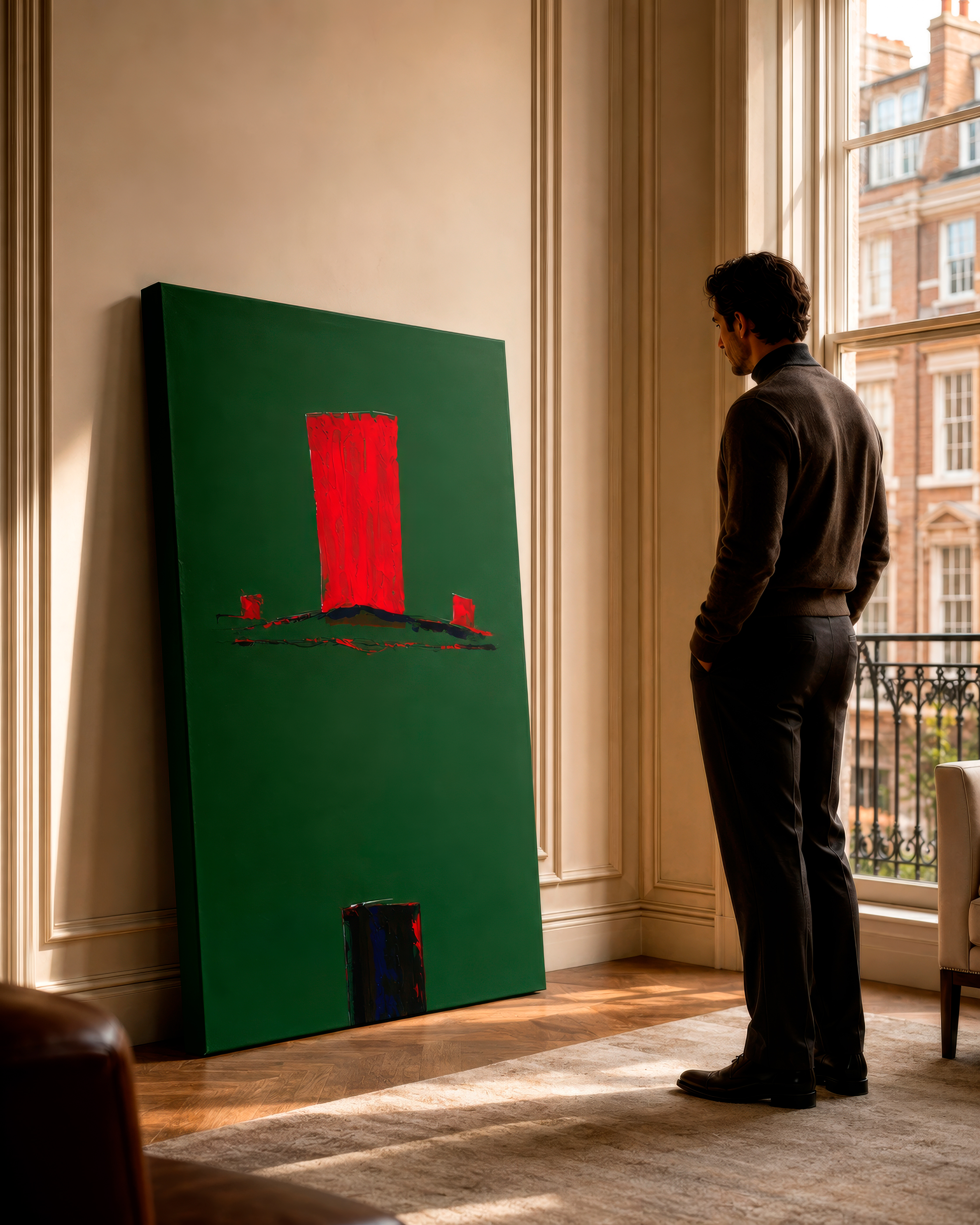 Strata #15 — Red Monolith on Green Field root artwork image